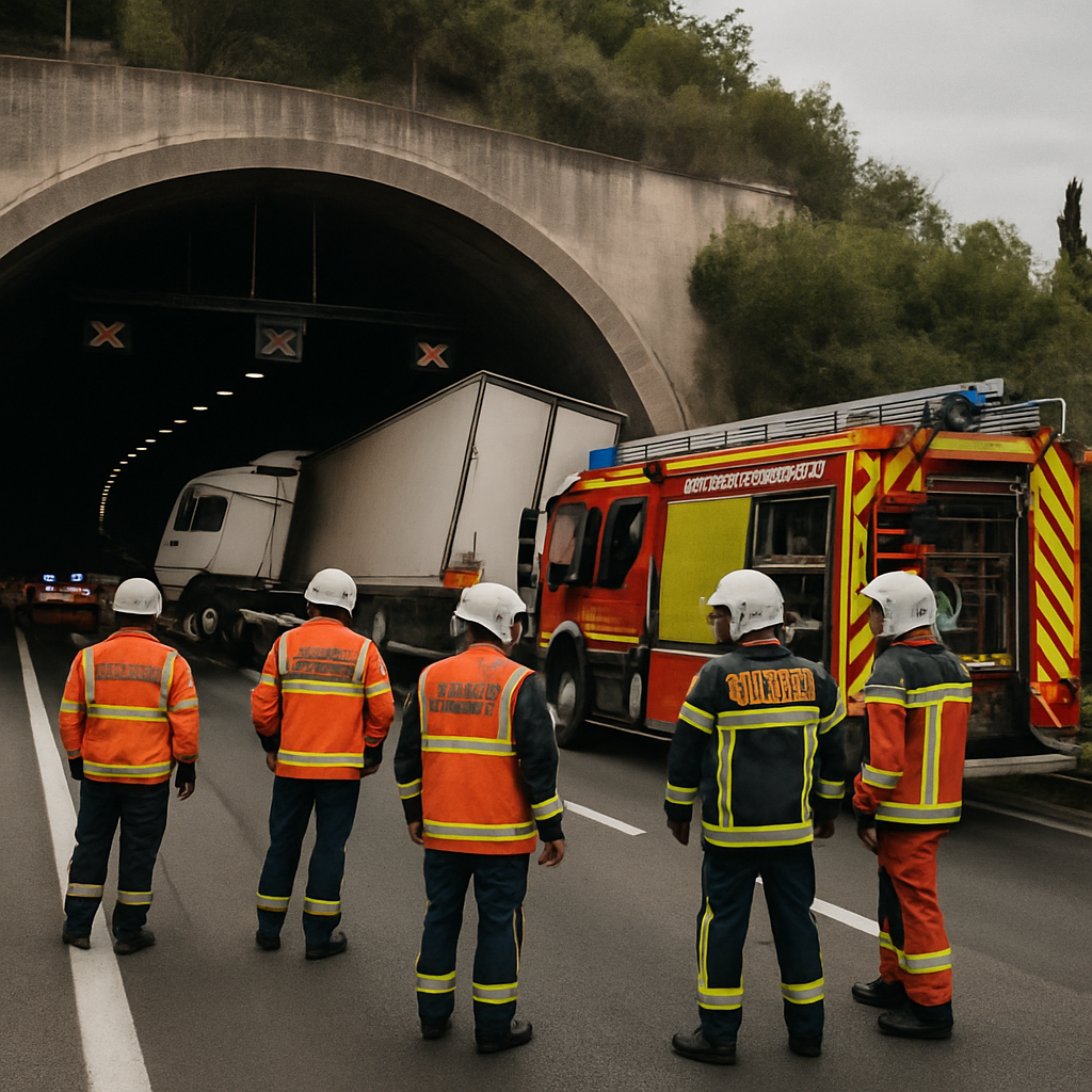 A57, tunnel fermé vers dans le sens Marseille - Nice : accident avec un poids lourd à la sortie de Toulon - Actu.fr