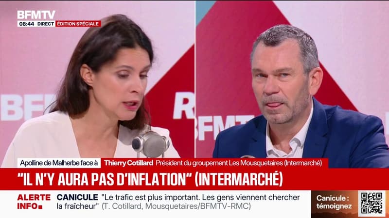 Canicule: Thierry Cotillard, président du groupement Les Mousquetaires, évoque des 