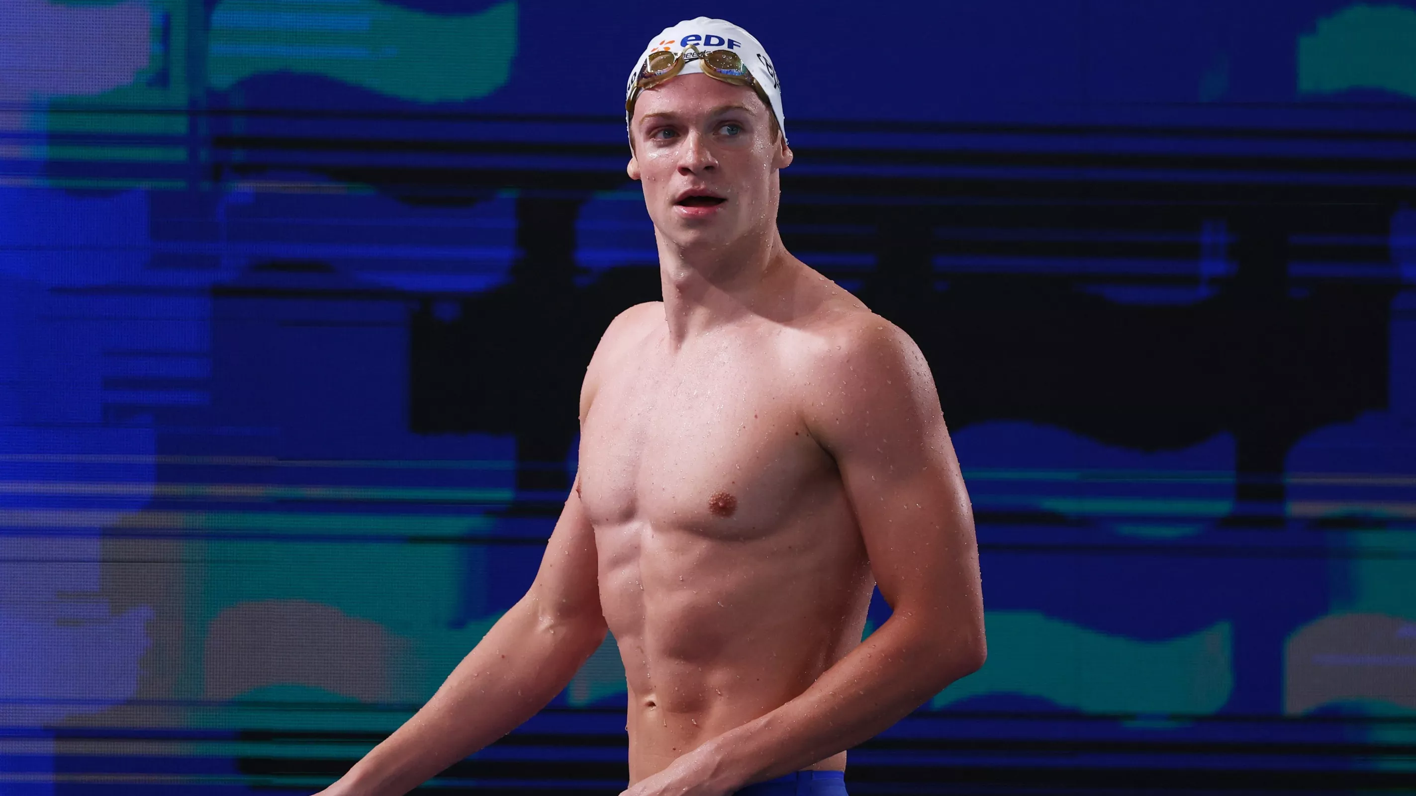 Championnats d’Europe de natation : «Le record du monde n’était pas possible ici», confie Léon Marchand après son premier titre européen