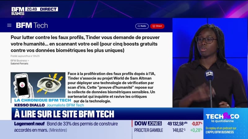 À lire sur le site Tech&Co : Pour lutter contre les faux profils, Tinder vous demande de prouver votre humanité... en sacannant votre oeil, par Kesso Diallo - 28/04