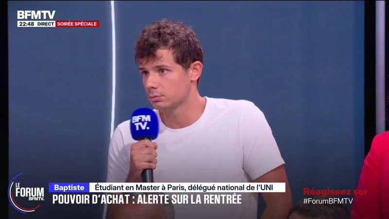 FORUM BFMTV - Précarité étudiante: pour Baptiste, étudiant, le repas à un euros au CROUS est 