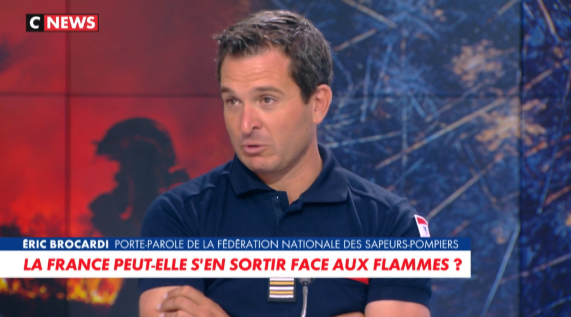 «Il y a des pertes» : le porte-parole de la fédération nationale des sapeurs-pompiers en larmes sur CNews